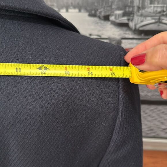 GAP Women’s Virgin Wool PEA COAT JACKET 2 POCKET BUTTON FRONT Small Navy Blue - Picture 5 of 9